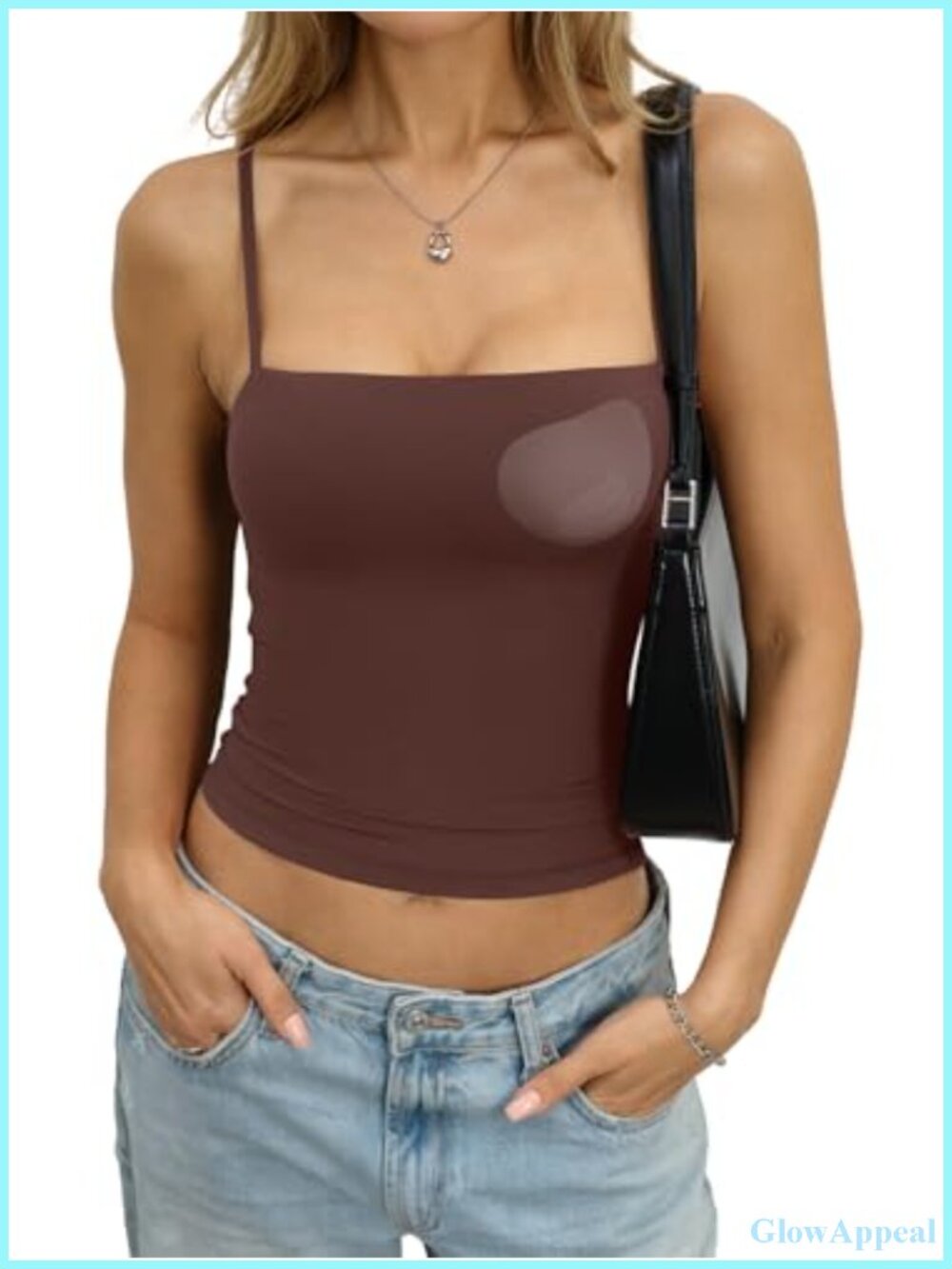 Buttery Soft Double Lined Tank Top Built in Bra Padded Camisole Slim Fit